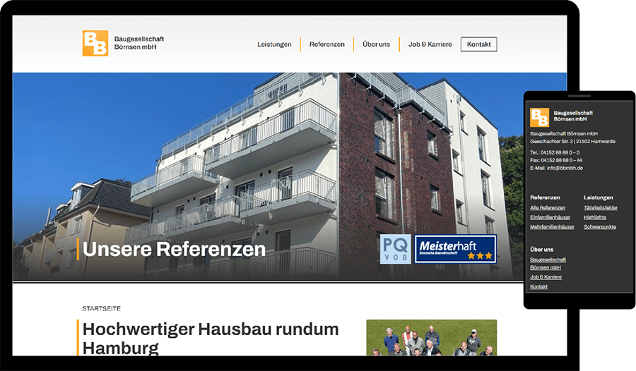 Neue Website ist online - Baugesellschaft Börnsen mbh
